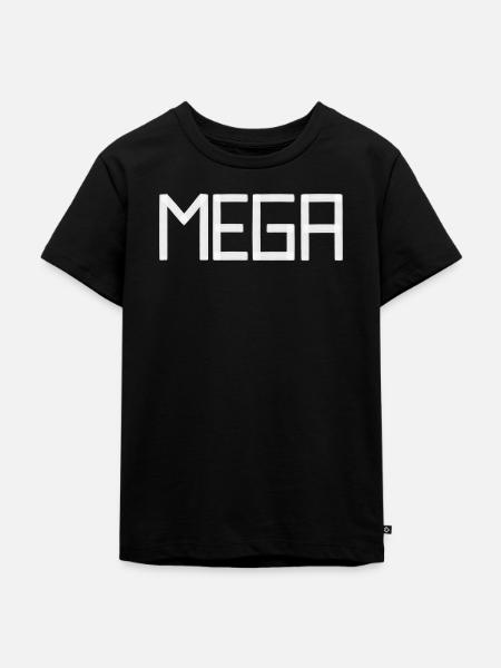 MEGA in Pinselstruktur - Kinder Premium Bio T-Shirt - Schwarz