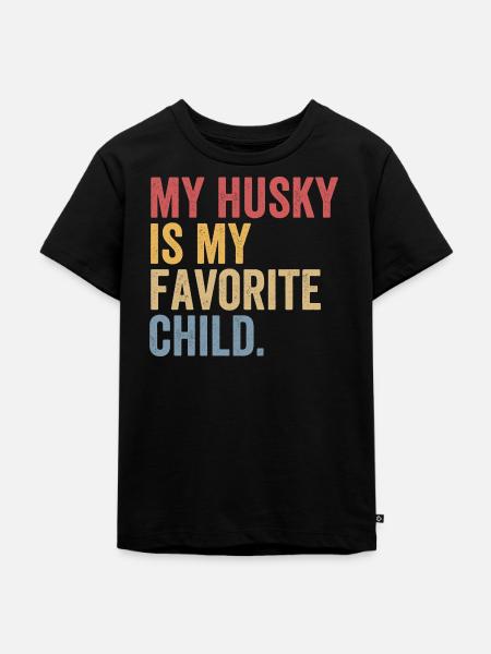 Mein Husky ist mein Lieblingskind - Kinder Premium Bio T-Shirt - Schwarz