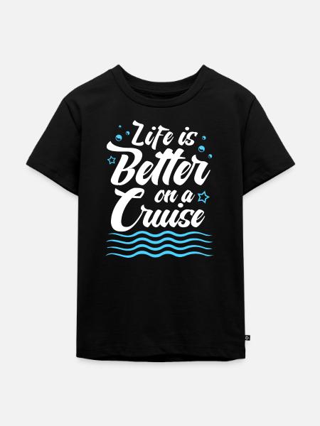 Kreuzfahrtschiff Kreuzfahrt - Kinder Premium Bio T-Shirt - Schwarz