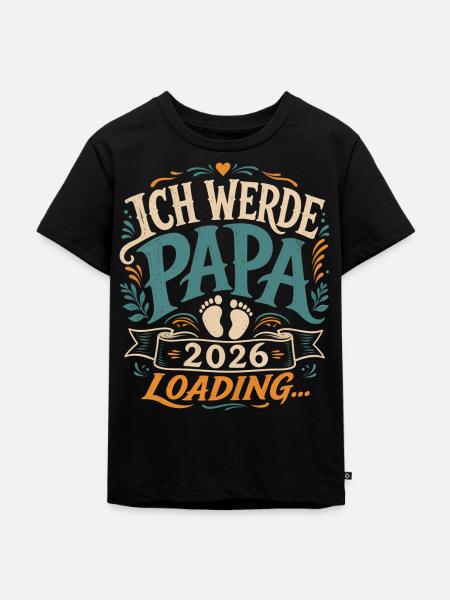 Ich werde Papa Werdender Vater - Kinder Premium Bio T-Shirt - Schwarz