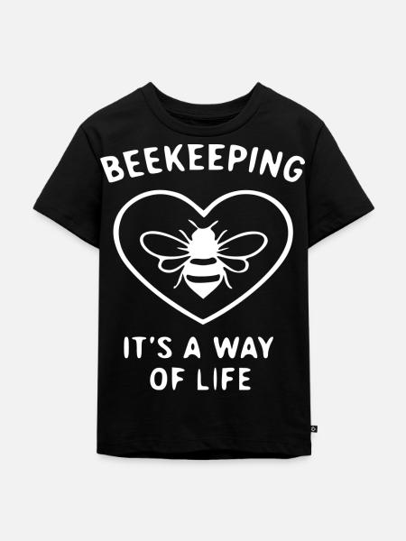 Bienenhaltung: Herz als Lebensweg - Kinder Premium Bio T-Shirt - Schwarz