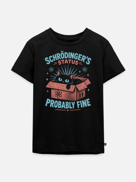 Schrödingers Status Katze im Karton - Kinder Premium Bio T-Shirt - Schwarz