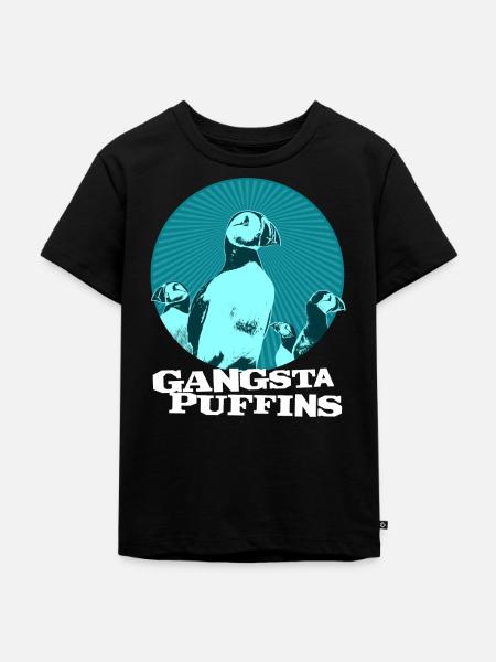 Gangsta Puffins - Kinder Premium Bio T-Shirt - Schwarz