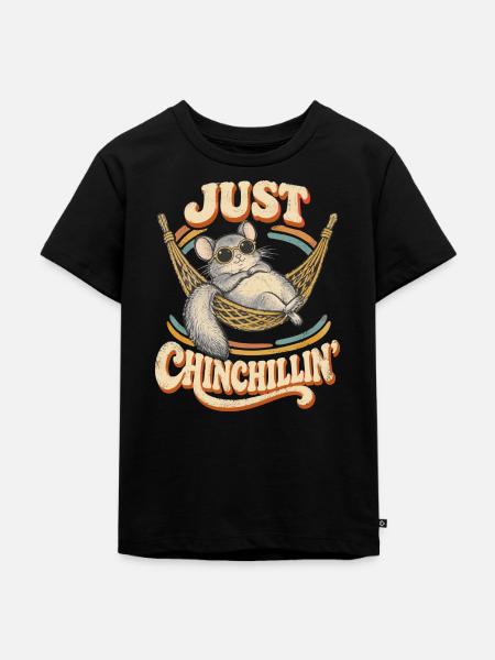  Just Chinchillin Retro Chinchilla Hammock - Kinder Premium Bio T-Shirt - Schwarz