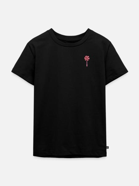 Lollipop bestickt - Kinder Premium Bio T-Shirt - Schwarz
