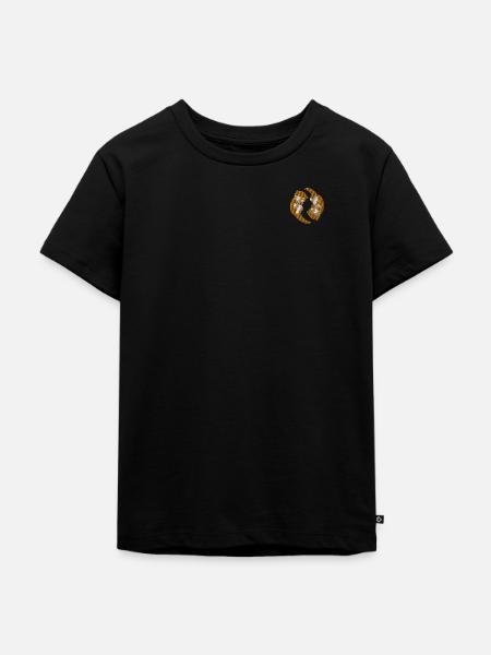 Otter Yin Yang bestickt - Kinder Premium Bio T-Shirt - Schwarz