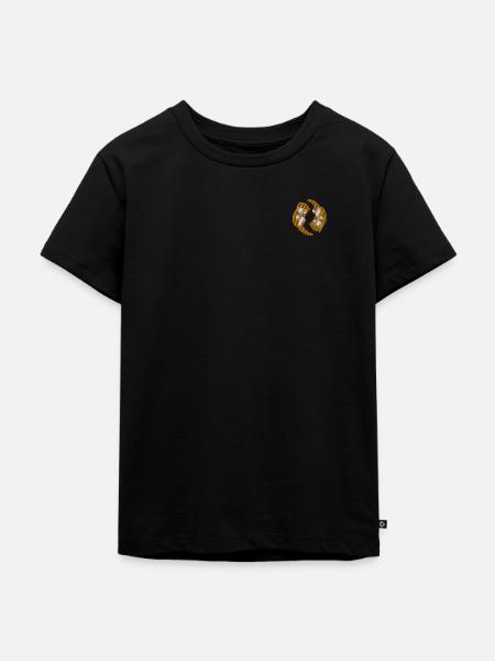 Otter Yin Yang bestickt - Kinder Premium Bio T-Shirt - Schwarz