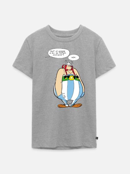 Asterix & Obelix - Obelix Sprechblasen - Teenager Premium Bio T-Shirt - Grau meliert