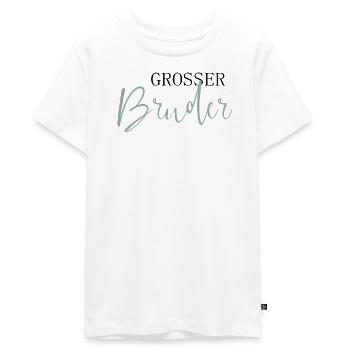 Großer Bruder - Teenager Premium Bio T-Shirt - Weiß - Vorne - AI Model Teenager Male light (155cm)
