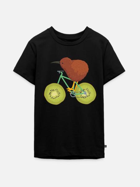 Neugieriger Kiwivogel Neuseeland - Teenager Premium Bio T-Shirt - Schwarz