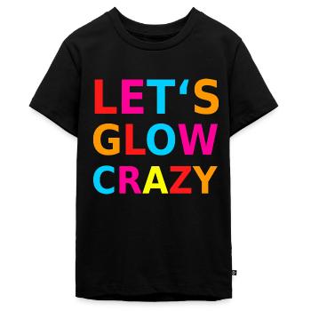 Let‘s Glow Crazy Retro Neon Party Schwarzlicht - Teenager Premium Bio T-Shirt - Schwarz - Vorne - AI Model Teenager Male light (155cm)