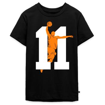 NUMMER 11 BASKETBALL 11. GEBURTSTAG - Teenager Premium Bio T-Shirt - Schwarz - Vorne - AI Model Teenager Male light (155cm)