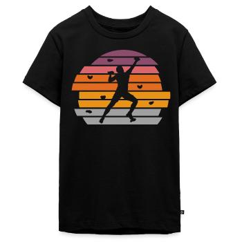 Klettern Boulder Bouldern Bergsteiger - Teenager Premium Bio T-Shirt - Schwarz - Vorne - AI Model Teenager Male light (155cm)