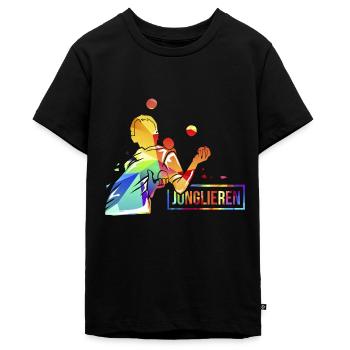 Flotter Jongleur Zirkusauftritt - Teenager Premium Bio T-Shirt - Schwarz - Vorne - AI Model Teenager Male light (155cm)