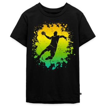 Handballer Handball Jungen Kinder Handballspieler - Teenager Premium Bio T-Shirt - Schwarz - Vorne - AI Model Teenager Male light (155cm)