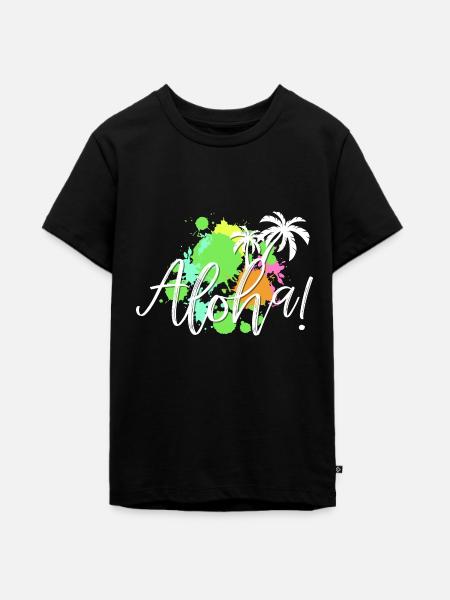 Aloha Tropen-Splash - Teenager Premium Bio T-Shirt - Schwarz