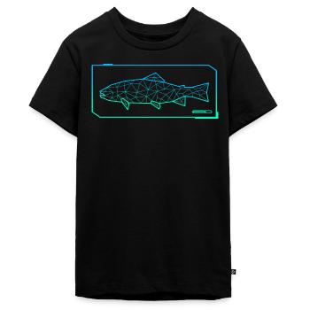 Forelle Angeln Polygon Forellen Angler Fischer - Teenager Premium Bio T-Shirt - Schwarz - Vorne - AI Model Teenager Male light (155cm)