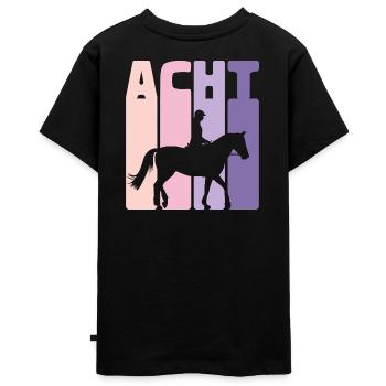 Kinder 8. Geburtstag Reiterin Pferde Fan 8 Jahre - Teenager Premium Bio T-Shirt - Schwarz - Hinten - AI Model Teenager Male light (155cm)