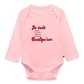 Ich bin jemand – Feminismus - Baby Bio-Langarm-Body - Rosa - Vorne