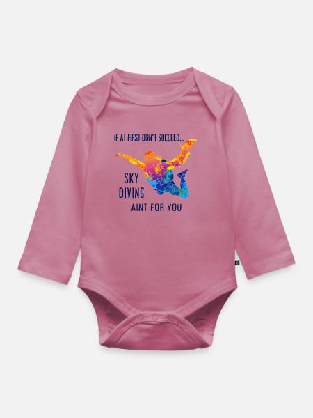 Skydive Fallschirmspringer Skydiver Freifall - Baby Bio-Langarm-Body - Mauve