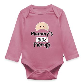 Mummy's Little Pierogi – Baby & Kids Clothes - Organic Longsleeve Baby Bodysuit - mauve - Front