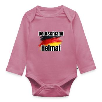 Deutschland Heimat Flaggenkunst - Baby Bio-Langarm-Body - Mauve - Vorne