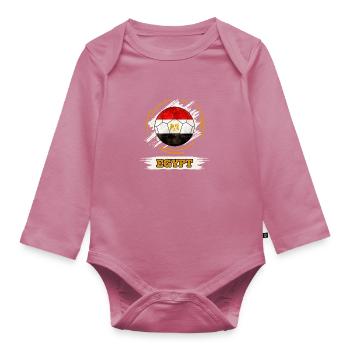 Egypt - Fußball mit Ägypten Flagge - Baby Bio-Langarm-Body - Mauve - Vorne