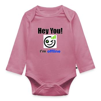 Hey du, ich bin offline, Icon Tee - Baby Bio-Langarm-Body - Mauve - Vorne