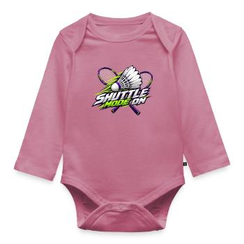 Shuttle-Modus an: Badminton - Baby Bio-Langarm-Body - Mauve - Vorne