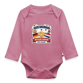 Gute Nachbarn – Deutschland & Niederlande - Baby Bio-Langarm-Body - Mauve - Vorne