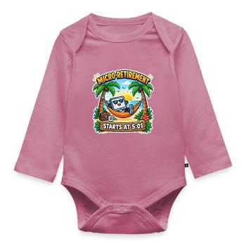 Mikro Ruhestand Start 5:01 - Baby Bio-Langarm-Body - Mauve - Vorne