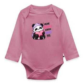 Panda Gefühle Groß Sein - Baby Bio-Langarm-Body - Mauve - Vorne
