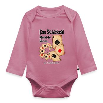 Das Schicksal mischt die Karten – Lebensweisheit - Baby Bio-Langarm-Body - Mauve - Vorne