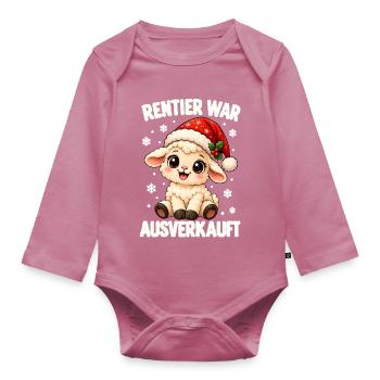 Rentier War Ausverkauft Schaf Weihnachten Lustig - Baby Bio-Langarm-Body - Mauve - Vorne