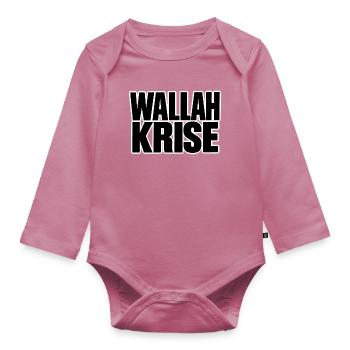 Wallah Krise – Lustiger Spruch - Baby Bio-Langarm-Body - Mauve - Vorne