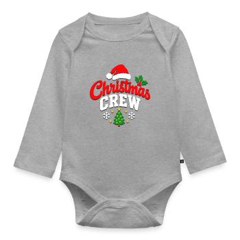 Weihnachtscrew Logo - Baby Bio-Langarm-Body - Grau meliert - Vorne