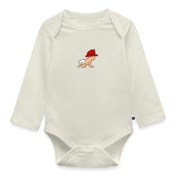 Feuerwehr Baby Feuerwehrbaby - Baby Bio-Langarm-Body - Naturweiß - Vorne