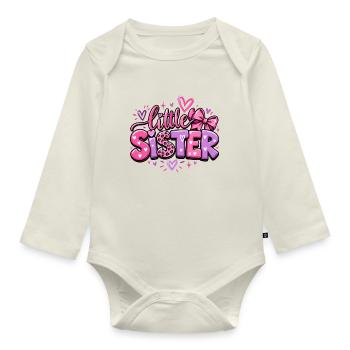 Little Sister - Kleine Schwester - Geschwister - Baby Bio-Langarm-Body - Naturweiß - Vorne