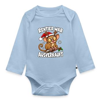 Rentier war ausverkauft - Baby Bio-Langarm-Body - Hellblau - Vorne