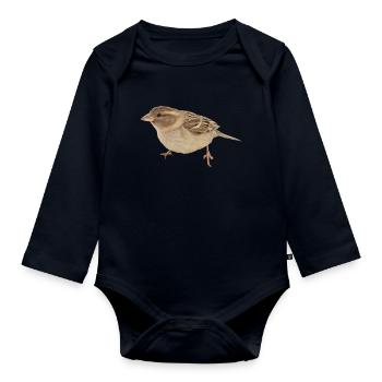 Vogel - Baby Bio-Langarm-Body - Navy - Vorne