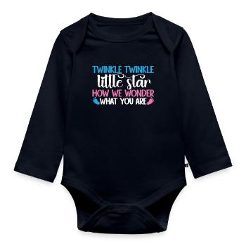 Funkel, funkel, kleiner Stern, wie wir uns fragen, was - Baby Bio-Langarm-Body - Navy - Vorne