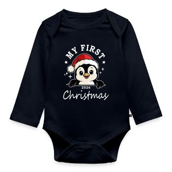 Mein erstes Weihnachten 2026 - Baby Bio-Langarm-Body - Navy - Vorne