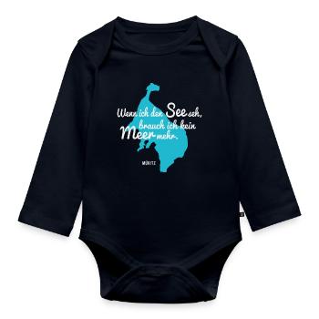 Müritz - Wenn ich den See seh - Baby Bio-Langarm-Body - Navy - Vorne