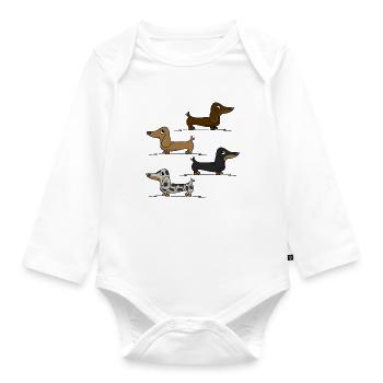 Dackeln - Baby Bio-Langarm-Body - Weiß - Vorne