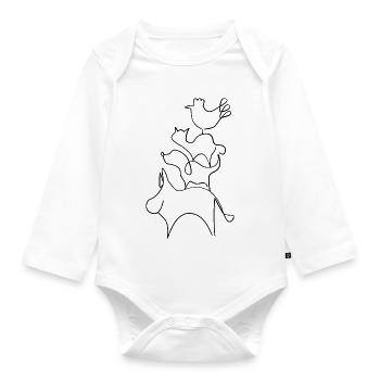 Bremer Stadtmusikanten Linien - Baby Bio-Langarm-Body - Weiß - Vorne