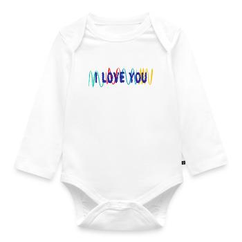 VALENTINSTAG. ICH LIEBE DICH. ICH LIEBE DICH. LIEBE. LIEBE - Baby Bio-Langarm-Body - Weiß - Vorne