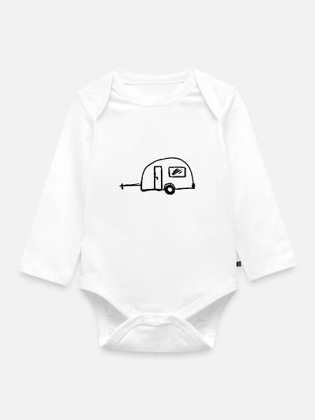 wohnwagen - Baby Bio-Langarm-Body - Weiß