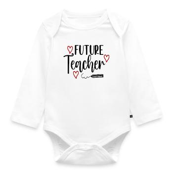 Future Teacher Lehrer Zukunft Baby Kinder - Baby Bio-Langarm-Body - Weiß - Vorne