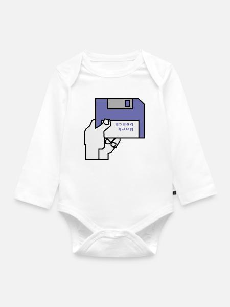 Work bench - Baby Bio-Langarm-Body - Weiß