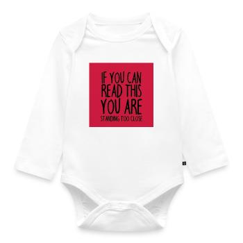 Mundschutz lustig Spruch - lustige Sprüche - Baby Bio-Langarm-Body - Weiß - Vorne